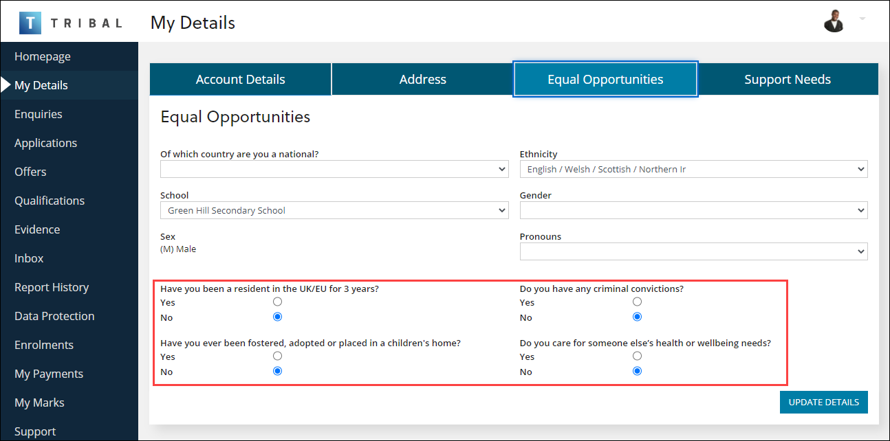 Radio buttons examples