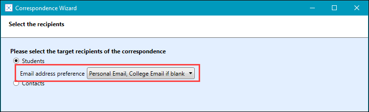 Email address preference field