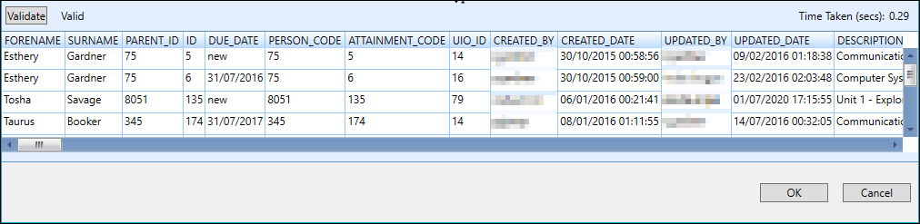 Validation grid