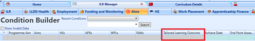 ILR Aims Tailored Learning Outcome
