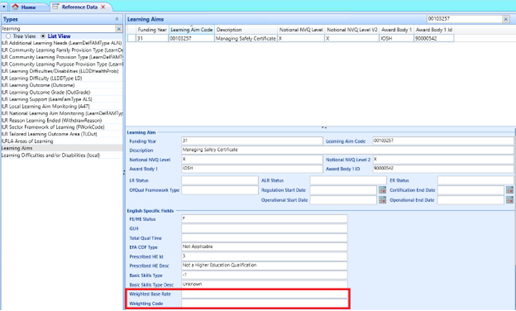 Learning Aims Weighted fields