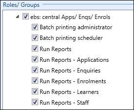 ebs: central Apps/Enqs/Enrols group