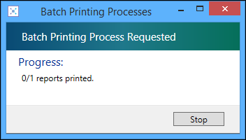 Batch Printing Processes window