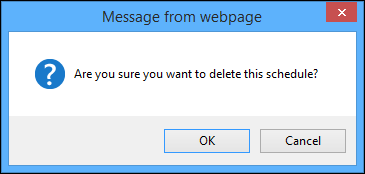 Delete report schedule warning message