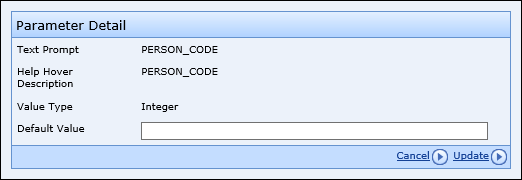 Parameter Detail window