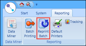 Reprint Batch button