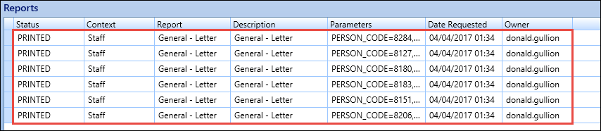 Reports grid