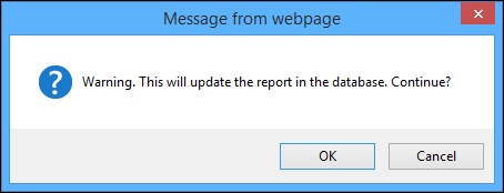 Edit report warning message