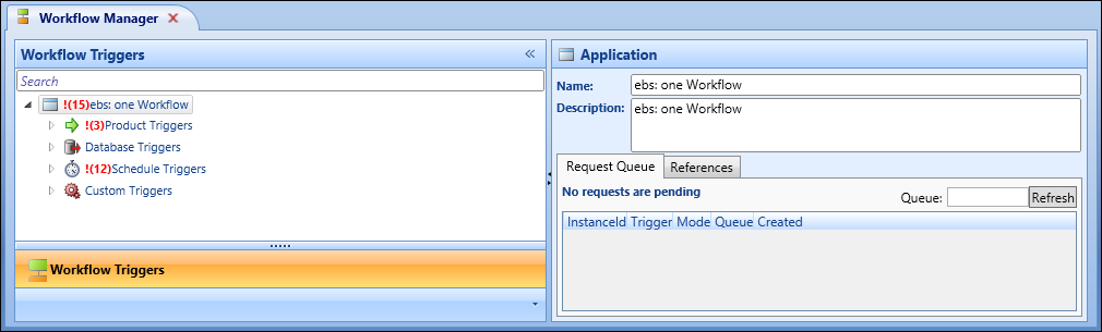 Workflow Manager screen