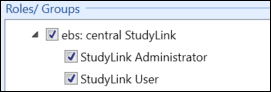 ebs central StudyLink roles and groups