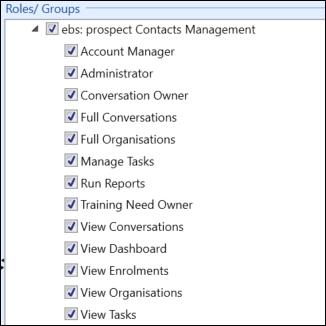 ebs prospect contracts management roles and groups