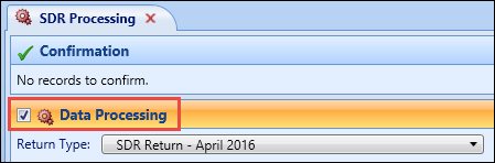 Data Processing check box