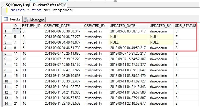 SDR snapshot