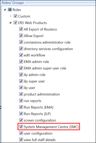 Screen Manager roles and groups