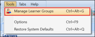 Tools - Manage Learner Groups