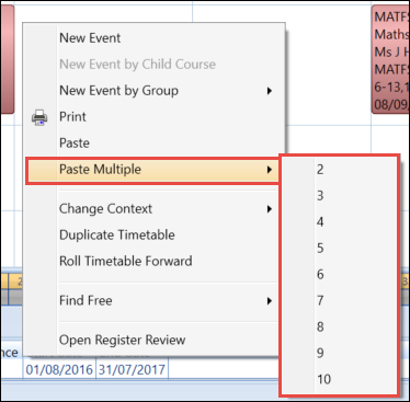 Paste Multiple option