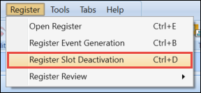 Register Slot Deactivation option