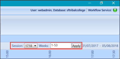 Session and Weeks fields