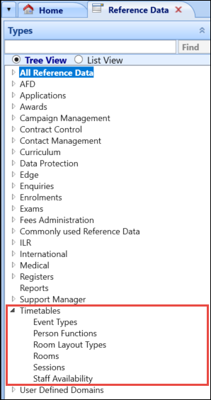 Timetables Reference Data