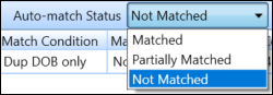 Auto-match Status drop-down list