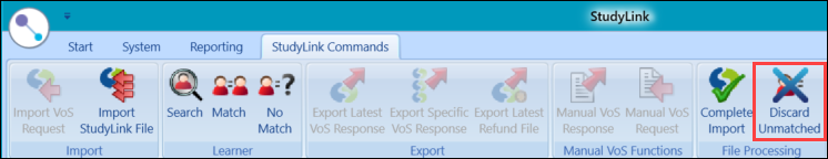 Discard Unmatched button
