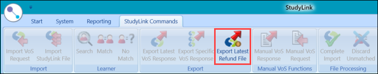 Export Latest Refund File button