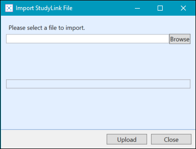 Import StudyLink File window