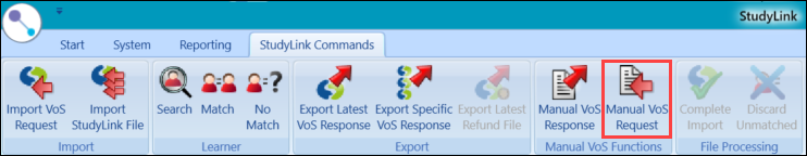 Manual VoS Request button