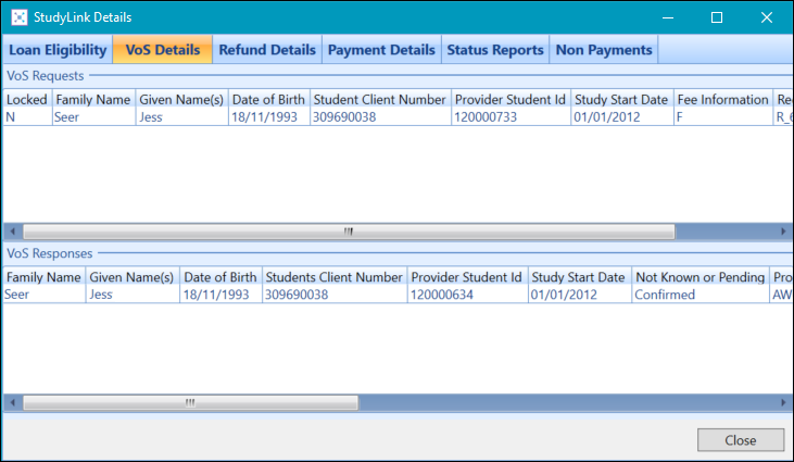 StudyLink Details window