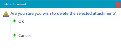 Deletion confirmation message