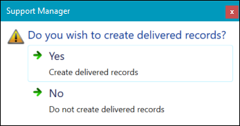 Create delivered records confirmation message