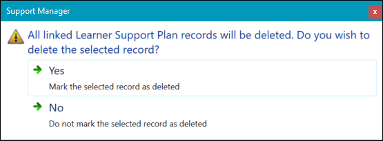 Delete group cost confirmation message