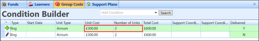 Unit Cost and Number of Units fields