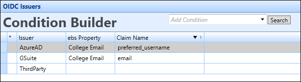 OIDC Issuers screen in reference data