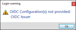 The OIDC configuration is not provided error message