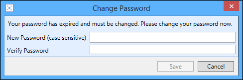 ebs: central and ebs: shape - Change Password window