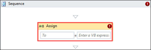 Add Assign activity to Sequence