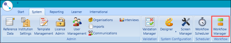 Workflow Manager System Ribbon