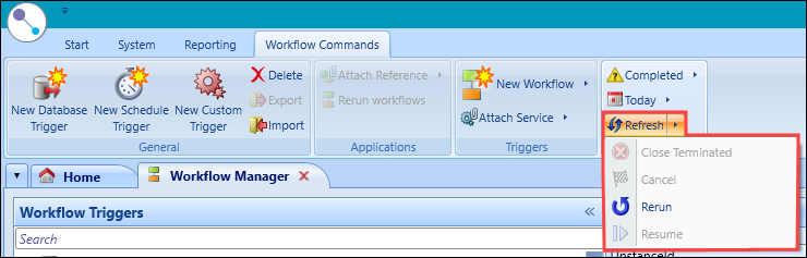 Workflow manager bottom tracking button options