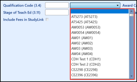 Manage Awards in the Curriculum Module