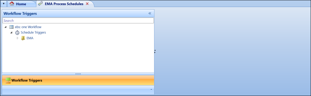 EMA Process Schedules screen