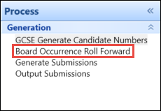 Board Occurrence Roll Forward Option