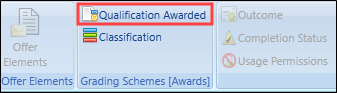 Qualification Awarded button