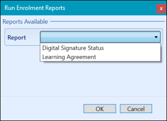 Run Enrolment Reports Window