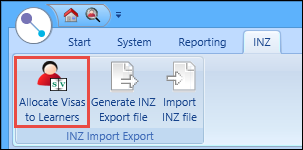 Allocate Visas to Learners button