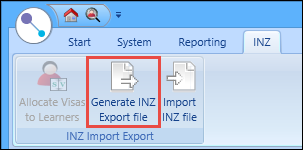 Generate INZ Export File button