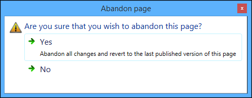 Abandon Page message