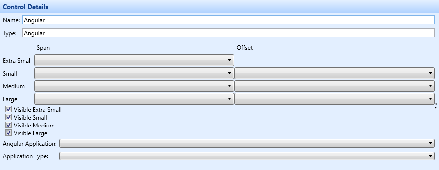 Control Details section