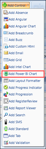 Add PowerBi Chart optio