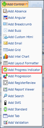 Add Progress Indicator button